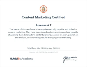 content marketing certificate